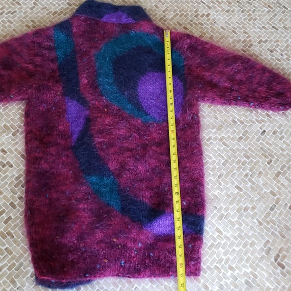 ๐ฅHP๐ฅVTG NWOT hand-knit Mohair coat, S/M red - Picture 5 of 8